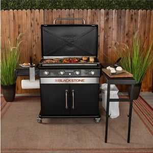 Blackstone 36" Culinary Cabinet Griddle with Side Table 4 - Burner Liquid Propane Flat Top Grill - Wigtrends
