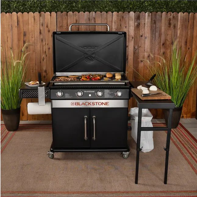 Blackstone 36" Culinary Cabinet Griddle with Side Table 4 - Burner Liquid Propane Flat Top Grill - Wigtrends
