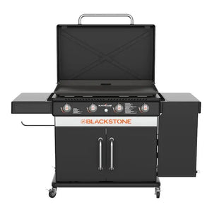 Blackstone 36" Culinary Cabinet Griddle with Side Table 4 - Burner Liquid Propane Flat Top Grill - Wigtrends