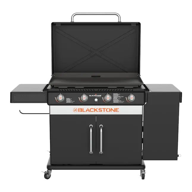Blackstone 36" Culinary Cabinet Griddle with Side Table 4 - Burner Liquid Propane Flat Top Grill - Wigtrends