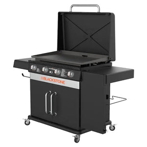 Blackstone 36" Culinary Cabinet Griddle with Side Table 4 - Burner Liquid Propane Flat Top Grill - Wigtrends