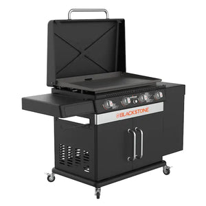Blackstone 36" Culinary Cabinet Griddle with Side Table 4 - Burner Liquid Propane Flat Top Grill - Wigtrends