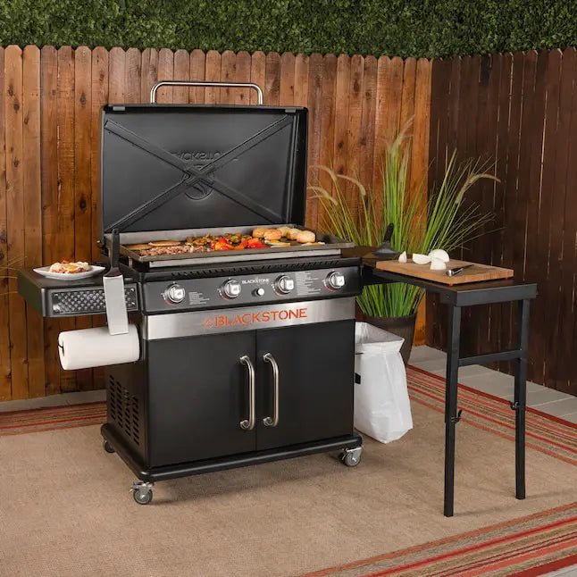 Blackstone 36" Culinary Cabinet Griddle with Side Table 4 - Burner Liquid Propane Flat Top Grill - Wigtrends