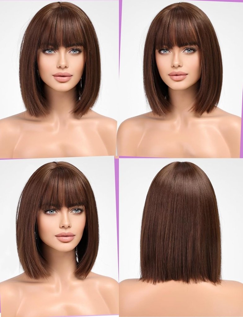 Blonde Bob Wigs for Women Human Hair Wigs with Bangs - Wigtrends