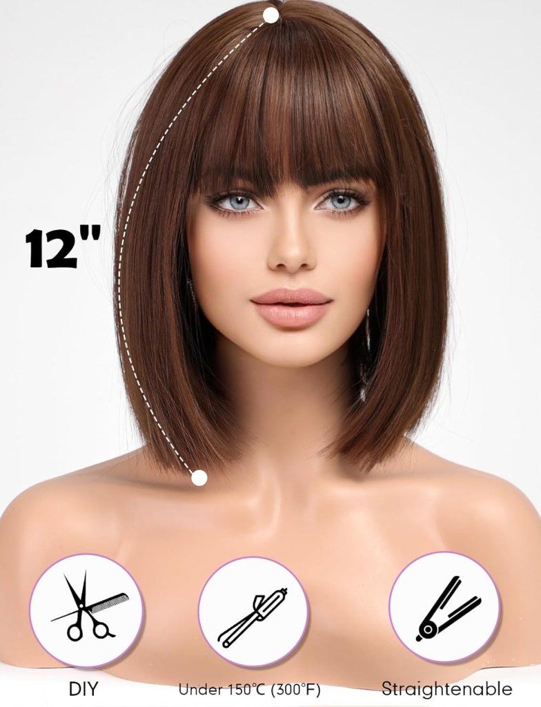 Blonde Bob Wigs for Women Human Hair Wigs with Bangs - Wigtrends