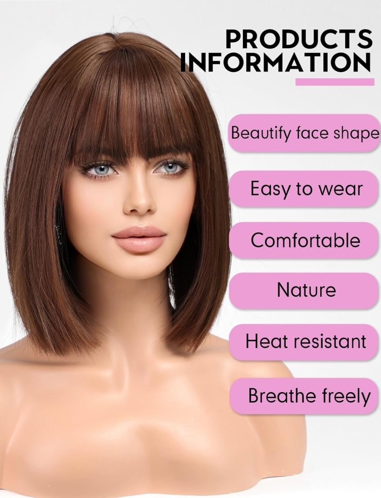 Blonde Bob Wigs for Women Human Hair Wigs with Bangs - Wigtrends