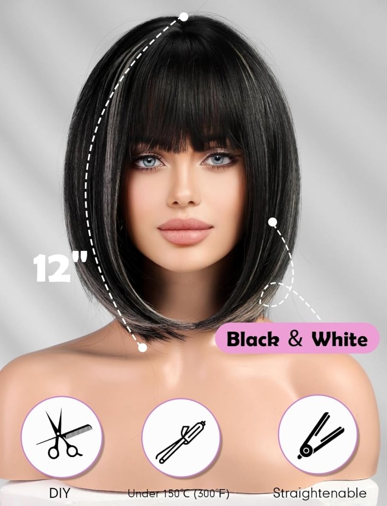 Blonde Bob Wigs for Women Human Hair Wigs with Bangs - Wigtrends