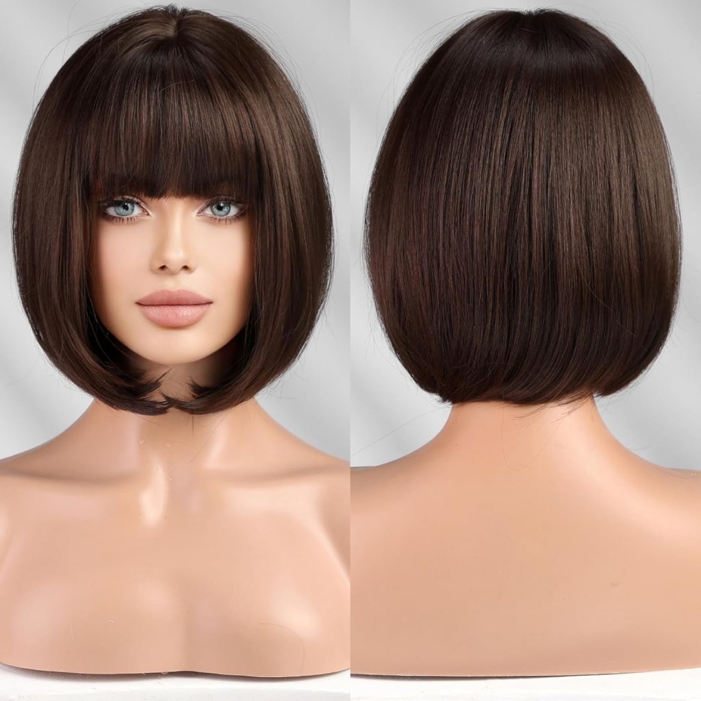 Blonde Bob Wigs for Women Human Hair Wigs with Bangs - Wigtrends