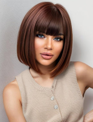 Blonde Bob Wigs for Women Human Hair Wigs with Bangs - Wigtrends