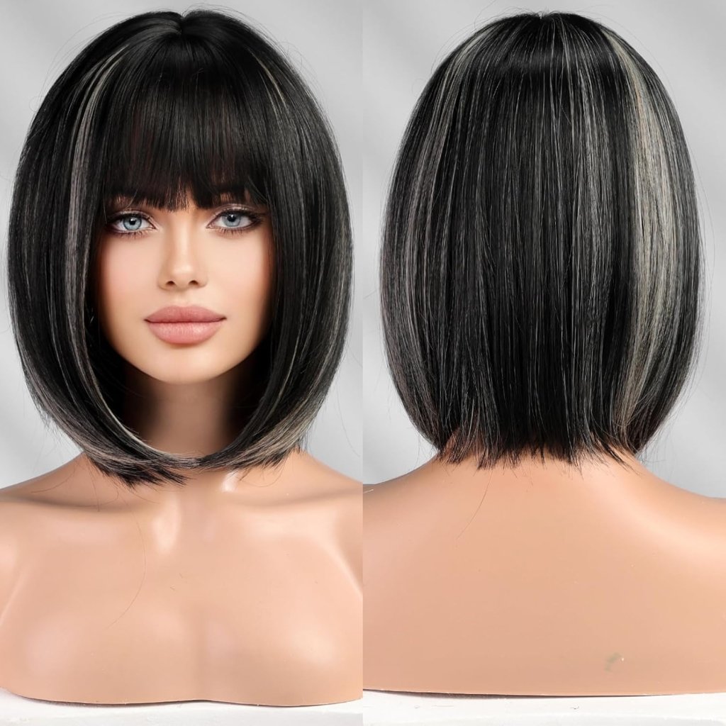 Blonde Bob Wigs for Women Human Hair Wigs with Bangs - Wigtrends