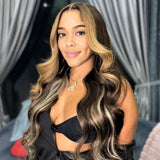 Blonde Highlight Big Loose Wave 5x5 Closure HD Lace Glueless Mid Part Wig 100% Human Hair - Wigtrends