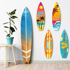 Blulu 4 Pcs Surfboard Wall Decor Surfboard Wall Hanging Sign Wooden Beach Decoration Summer Theme Decor Hawaiian Luau Party Decoration for Home Bar Aloha Tropical Birthday Party(Tiki) - Wigtrends