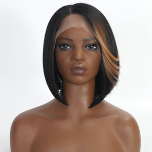 Bob Short Straight Synthetic Lace Front Wigs - Wigtrends