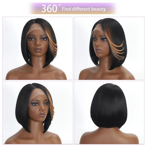 Bob Short Straight Synthetic Lace Front Wigs - Wigtrends