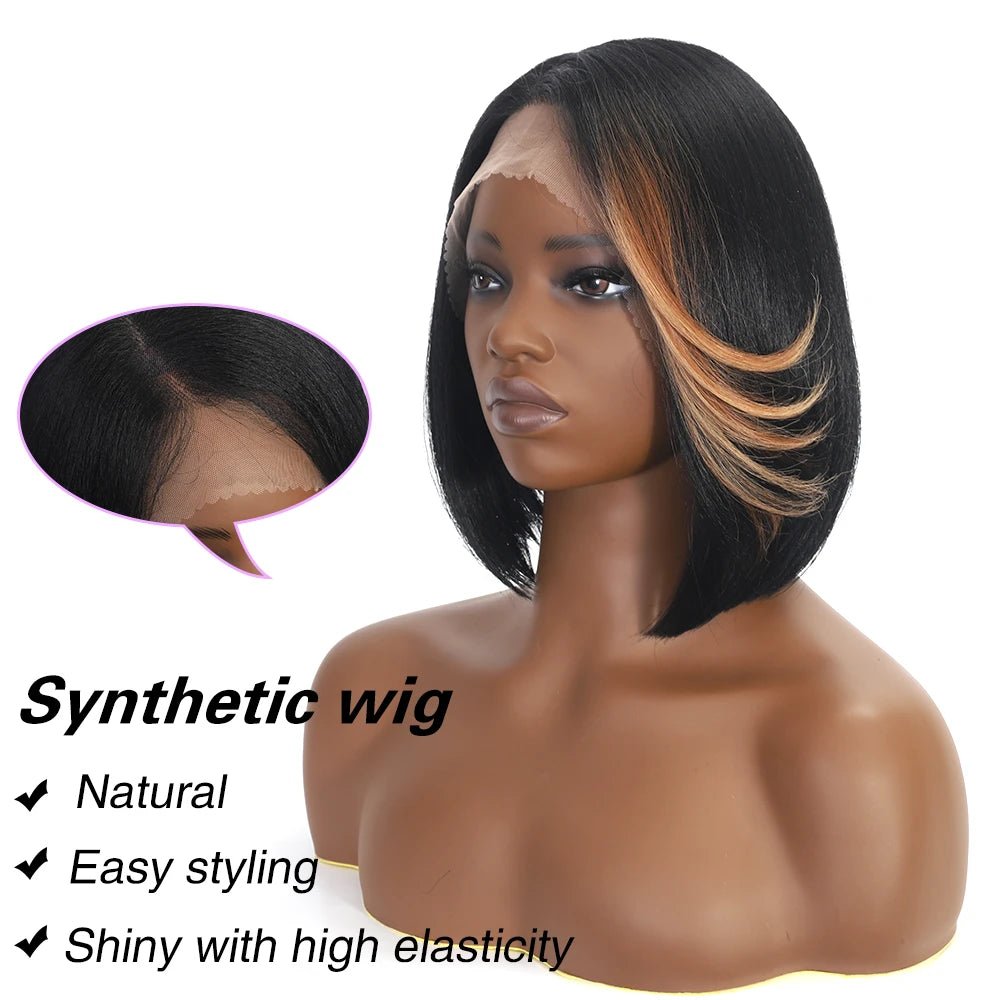 Bob Short Straight Synthetic Lace Front Wigs - Wigtrends