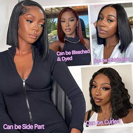 Bob Wig Human Hair 13x4 HD Lace Front Free Part Wigs Lace Frontal Short Straight Bob Wigs - Wigtrends