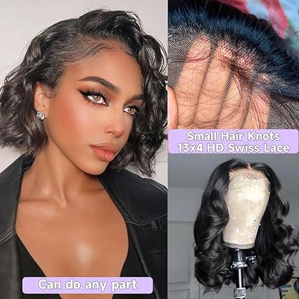 Bob Wig Human Hair13x4 Lace Front Wigs for Black Women Pre Plucked Baby Hair - Wigtrends