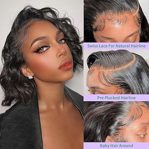 Bob Wig Human Hair13x4 Lace Front Wigs for Black Women Pre Plucked Baby Hair - Wigtrends