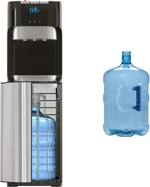 Bottom Loading Water Cooler Dispenser for 5 Gallon Bottles - 3 Temperatures with Hot, Room & Cold Spouts, Child Safety Lock, LED Display with Empty Bottle Alert, Stainless Steel - Wigtrends