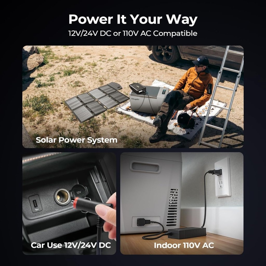 BougeRV 12 Volt Refrigerator 12V Car Fridge 23 Quart Portable Freezer Compressor Cooler 12/24V DC 110~240 Volt AC for Truck Van RV Camper SUV Travel Camping Road Trips Tailgating - 8℉~50℉ - Wigtrends