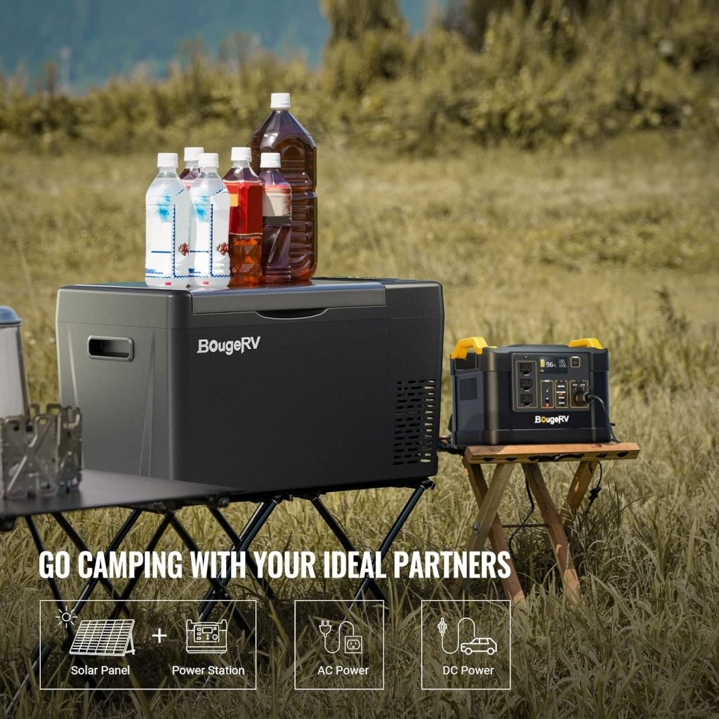 BougeRV 12 Volt Refrigerator 12V Car Fridge 23 Quart Portable Freezer Compressor Cooler 12/24V DC 110~240 Volt AC for Truck Van RV Camper SUV Travel Camping Road Trips Tailgating - 8℉~50℉ - Wigtrends