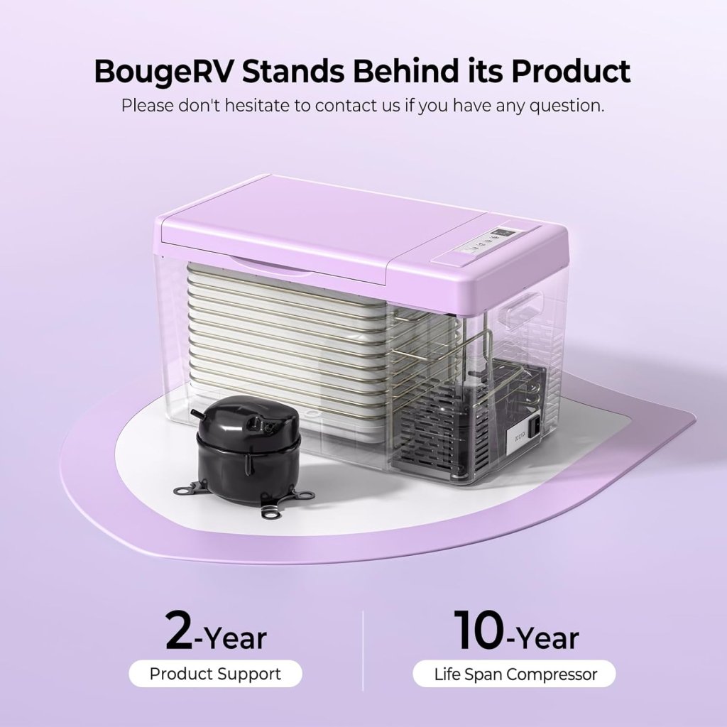 BougeRV 12 Volt Refrigerator 12V Car Fridge 23 Quart Portable Freezer Compressor Cooler 12/24V DC 110~240 Volt AC for Truck Van RV Camper SUV Travel Camping Road Trips Tailgating - 8℉~50℉ - Wigtrends