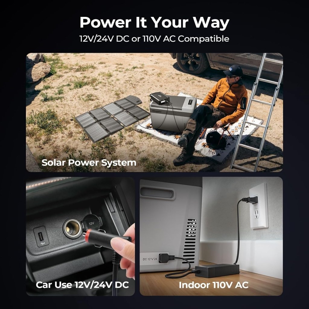 BougeRV 12 Volt Refrigerator 12V Car Fridge 23 Quart Portable Freezer Compressor Cooler 12/24V DC 110~240 Volt AC for Truck Van RV Camper SUV Travel Camping Road Trips Tailgating - 8℉~50℉ - Wigtrends