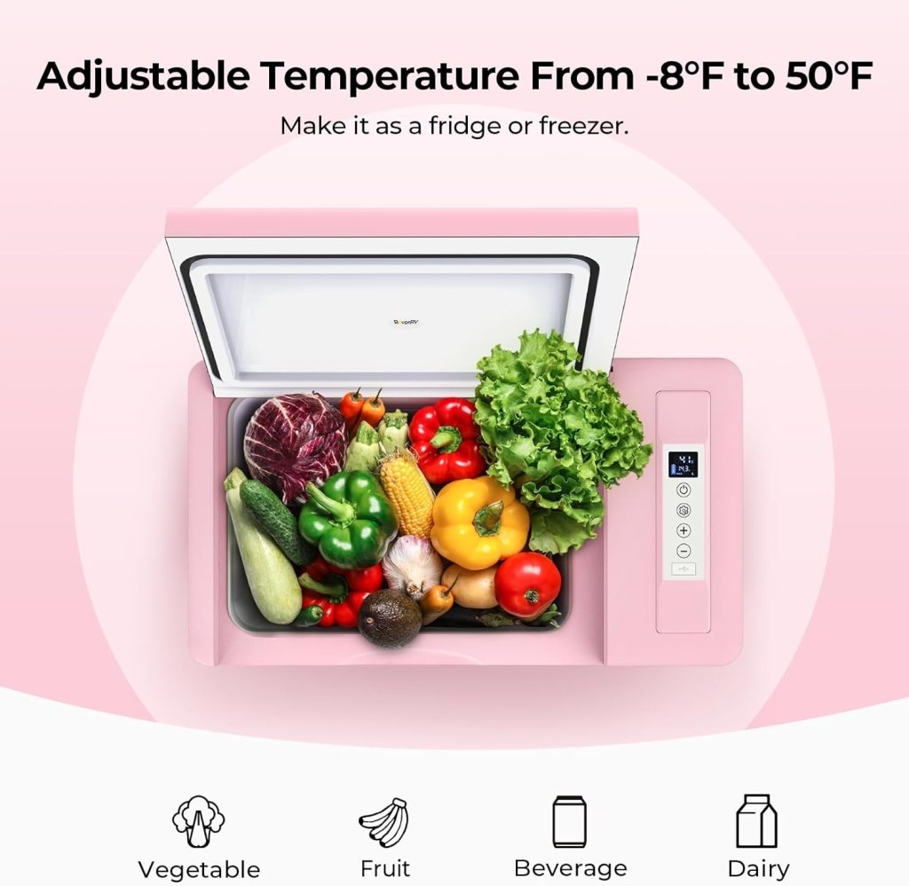 BougeRV 12 Volt Refrigerator 12V Car Fridge 23 Quart Portable Freezer Compressor Cooler 12/24V DC 110~240 Volt AC for Truck Van RV Camper SUV Travel Camping Road Trips Tailgating - 8℉~50℉ - Wigtrends