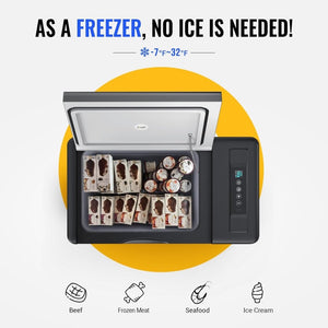 BougeRV 12 Volt Refrigerator 12V Car Fridge 23 Quart Portable Freezer Compressor Cooler 12/24V DC 110~240 Volt AC for Truck Van RV Camper SUV Travel Camping Road Trips Tailgating - 8℉~50℉ - Wigtrends
