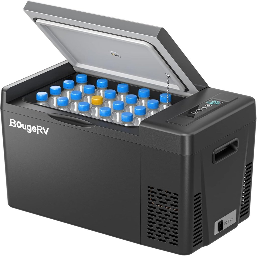 BougeRV 12 Volt Refrigerator 12V Car Fridge 23 Quart Portable Freezer Compressor Cooler 12/24V DC 110~240 Volt AC for Truck Van RV Camper SUV Travel Camping Road Trips Tailgating - 8℉~50℉ - Wigtrends