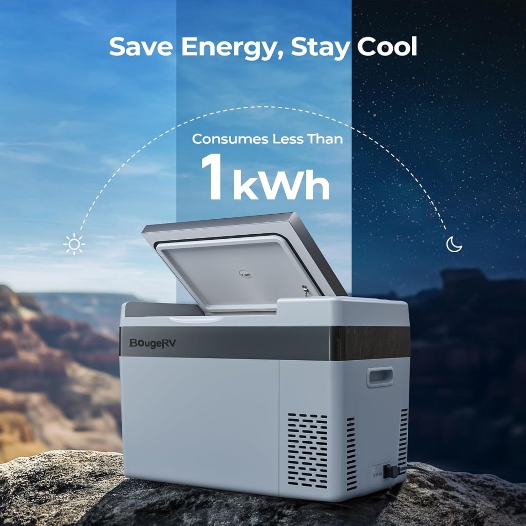 BougeRV 12 Volt Refrigerator 12V Car Fridge 23 Quart Portable Freezer Compressor Cooler 12/24V DC 110~240 Volt AC for Truck Van RV Camper SUV Travel Camping Road Trips Tailgating - 8℉~50℉ - Wigtrends
