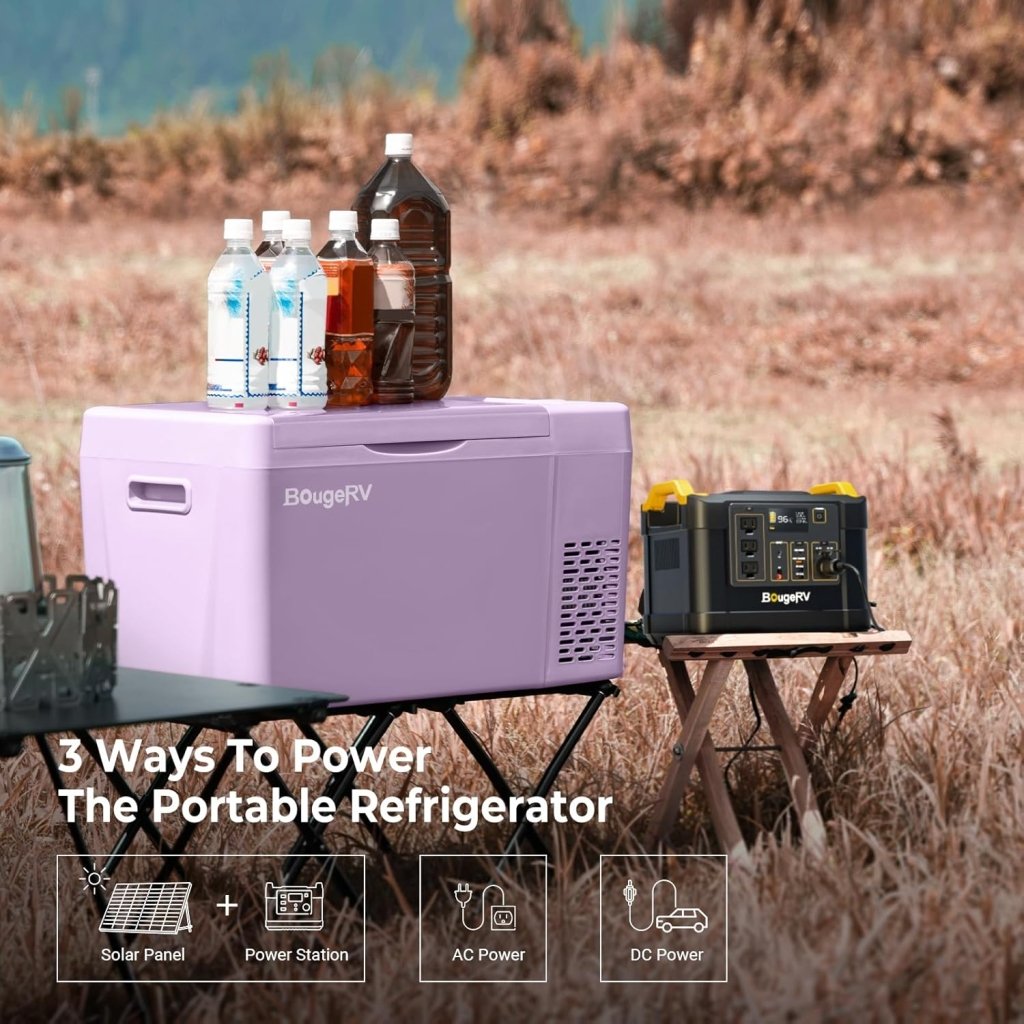 BougeRV 12 Volt Refrigerator 12V Car Fridge 23 Quart Portable Freezer Compressor Cooler 12/24V DC 110~240 Volt AC for Truck Van RV Camper SUV Travel Camping Road Trips Tailgating - 8℉~50℉ - Wigtrends