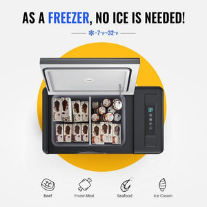 BougeRV 12 Volt Refrigerator 12V Car Fridge 23 Quart Portable Freezer Compressor Cooler 12/24V DC 110~240 Volt AC for Truck Van RV Camper SUV Travel Camping Road Trips Tailgating - 8℉~50℉ - Wigtrends