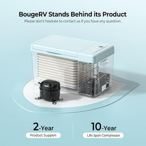 BougeRV 12 Volt Refrigerator 12V Car Fridge 23 Quart Portable Freezer Compressor Cooler 12/24V DC 110~240 Volt AC for Truck Van RV Camper SUV Travel Camping Road Trips Tailgating - 8℉~50℉ - Wigtrends