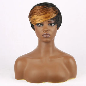 Boy Cut Synthetic Wigs with Bangs - Wigtrends