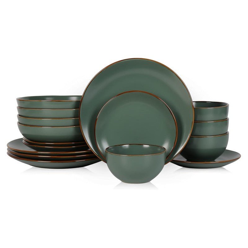 Brasa Modern Stoneware 32 Piece Dinnerware Sets, Plates and bowls Sets - Wigtrends