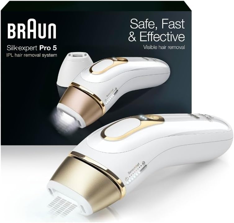 Braun IPL at Home Laser Hair Removal for Women and Men, Silk Expert Pro 5 PL5137 with Venus Swirl Razor, Long - Lasting Reduction in Hair Regrowth for Body & Face, Corded, PL5137 - Wigtrends
