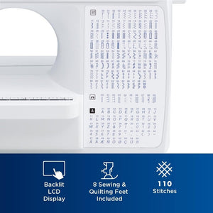Brother Sewing and Quilting Machine, Computerized, 165 Built - in Stitches, LCD Display, Wide Table, 8 Included Presser Feet, White, 20x12x17 - Wigtrends