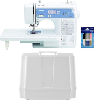 Brother Sewing and Quilting Machine, Computerized, 165 Built - in Stitches, LCD Display, Wide Table, 8 Included Presser Feet, White, 20x12x17 - Wigtrends