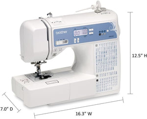 Brother Sewing and Quilting Machine, Computerized, 165 Built - in Stitches, LCD Display, Wide Table, 8 Included Presser Feet, White, 20x12x17 - Wigtrends