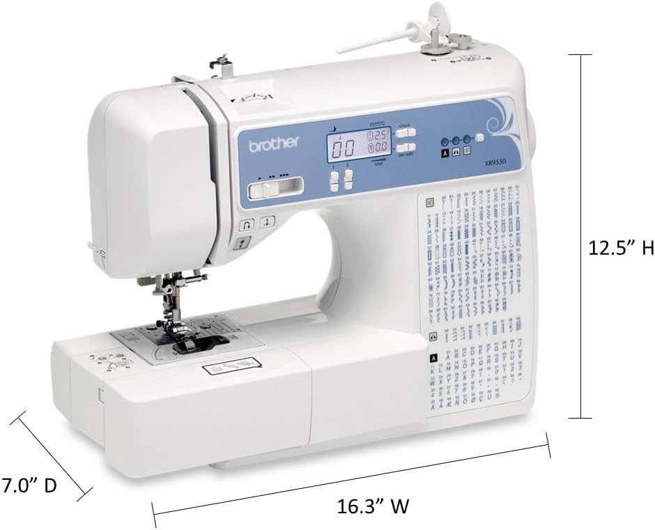 Brother Sewing and Quilting Machine, Computerized, 165 Built - in Stitches, LCD Display, Wide Table, 8 Included Presser Feet, White, 20x12x17 - Wigtrends
