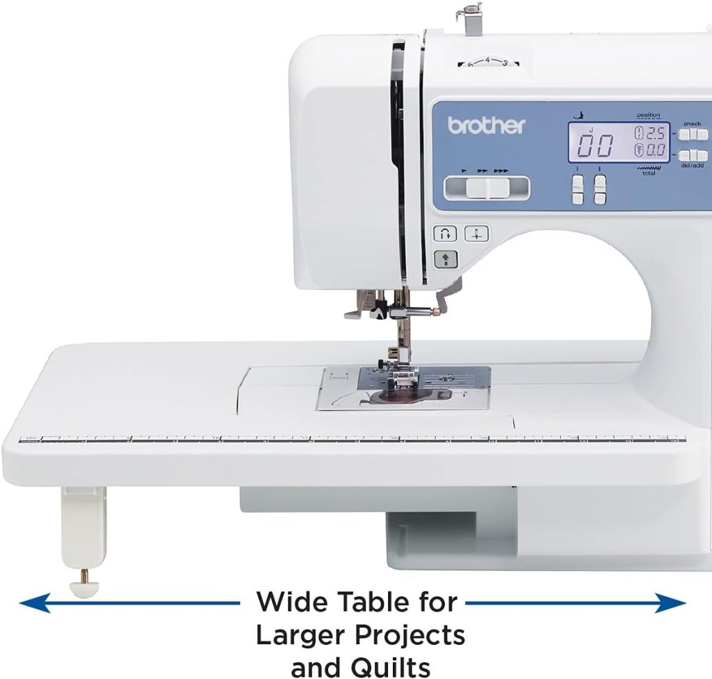 Brother Sewing and Quilting Machine, Computerized, 165 Built - in Stitches, LCD Display, Wide Table, 8 Included Presser Feet, White, 20x12x17 - Wigtrends