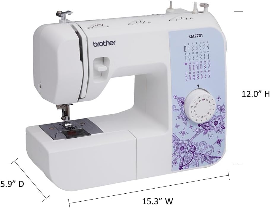 Brother XM2701 Sewing Machine, Lightweight, Full Featured, 27 Stitches, 6 Included Feet - Wigtrends