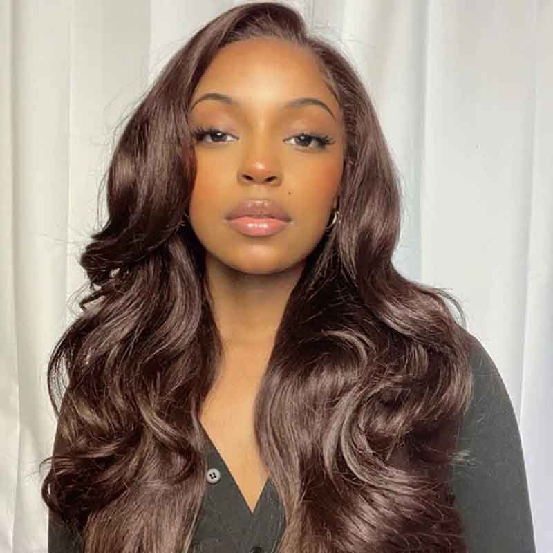 Brown Color Wig Glueless Lace Closure Wig Body Wave Hair - Wigtrends