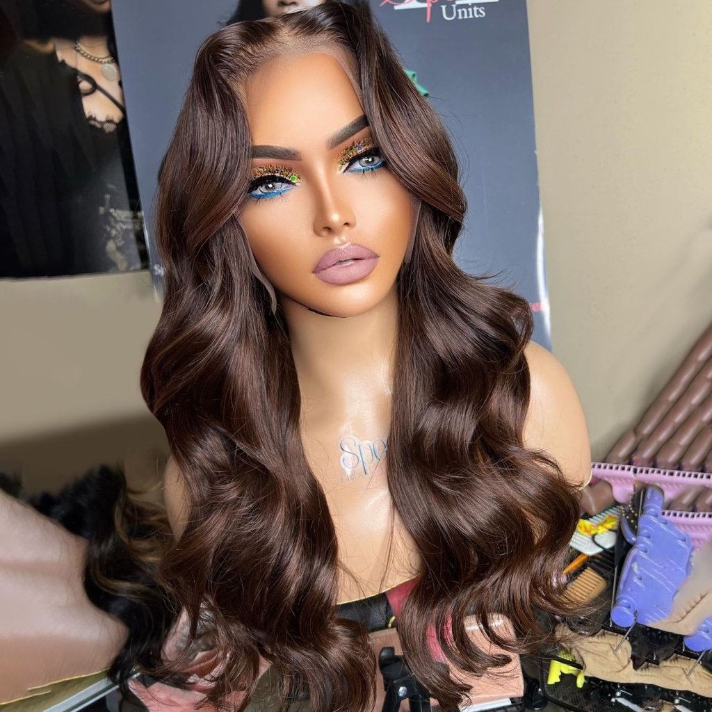 Brown Color Wig Glueless Lace Closure Wig Body Wave Hair - Wigtrends