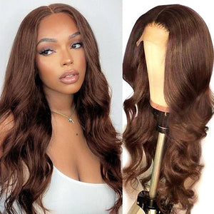 Brown Color Wig Glueless Lace Closure Wig Body Wave Hair - Wigtrends