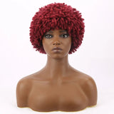 Brown Kinky Curly Synthetic Short Bob Wig - Wigtrends