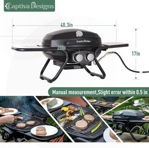 Captiva Designs 4 - Burner Propane Gas BBQ Grill with Side Burner & Porcelain - Enameled Cast Iron Grates, 42,000 BTU Output Stainless Steel Grill for Outdoor Cooking Kitchen and Patio Backyard Barbecue - Wigtrends