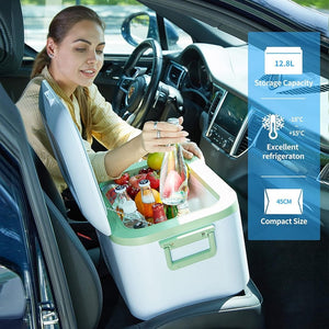 Car Fridge Portable 12 Volt Refrigerator 23 Quart (22 Liter) Freezer Compressor Cooler 12V/24V DC 110～240 V AC for Outdoor, Camping, Travel, Home Use - 18℃~+15℃ (Green) - Wigtrends