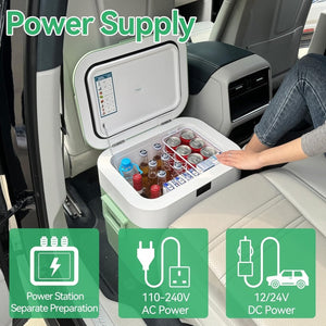 Car Fridge Portable 12 Volt Refrigerator 23 Quart (22 Liter) Freezer Compressor Cooler 12V/24V DC 110～240 V AC for Outdoor, Camping, Travel, Home Use - 18℃~+15℃ (Green) - Wigtrends